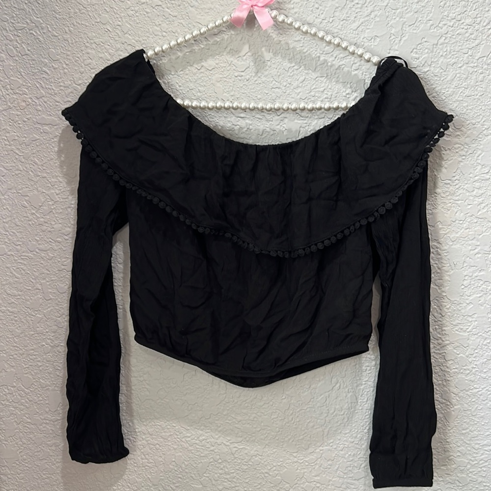 Black off the shoulder top